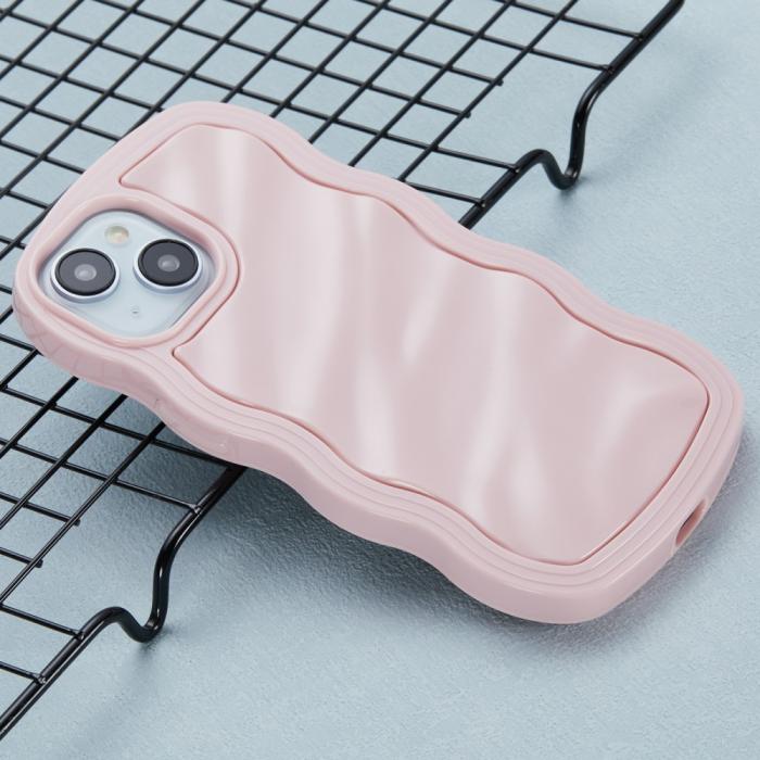 Bild 3, iPhone 14 Mobilskal Wavy Textur Rosa