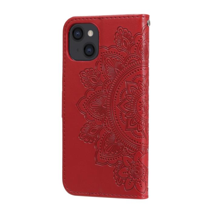 Bild 3, iPhone 14 Fodral Mandala Blomma Röd