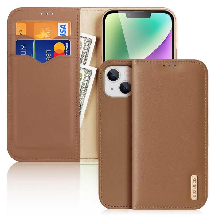 Bild 1, DUX DUCIS iPhone 15 Plus Fodral RFID Läder Brun