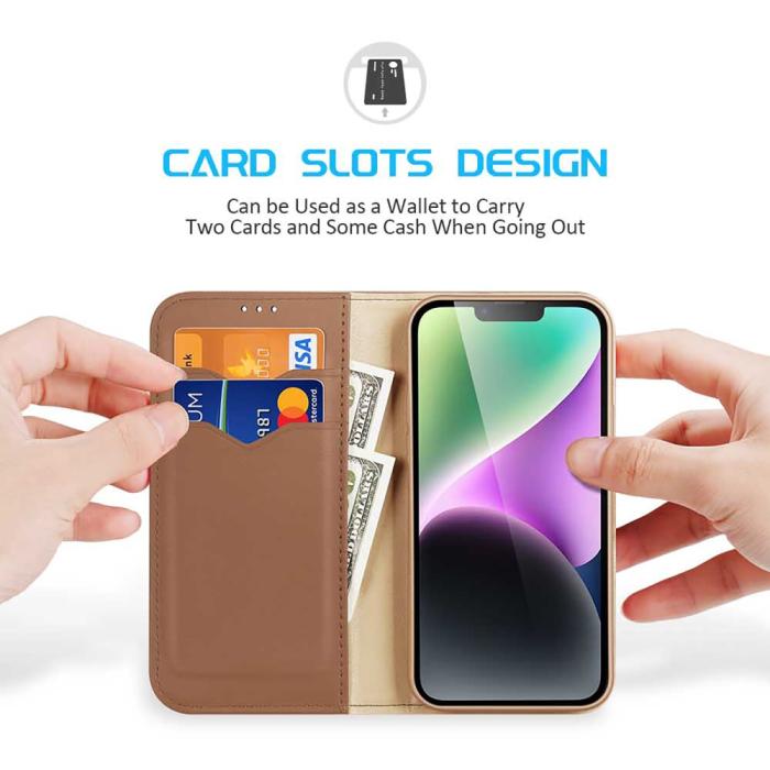 Bild 2, DUX DUCIS iPhone 15 Plus Fodral RFID Läder Brun