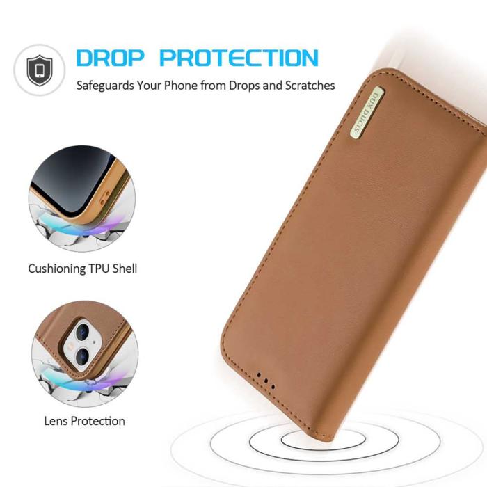 Bild 5, DUX DUCIS iPhone 15 Plus Fodral RFID Läder Brun