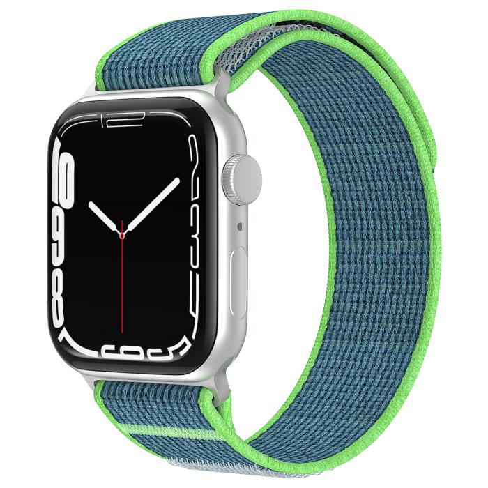 Bild 2, Apple Watch 38/40/41 mm Armband Nylon Trail Loop Blå/Grön