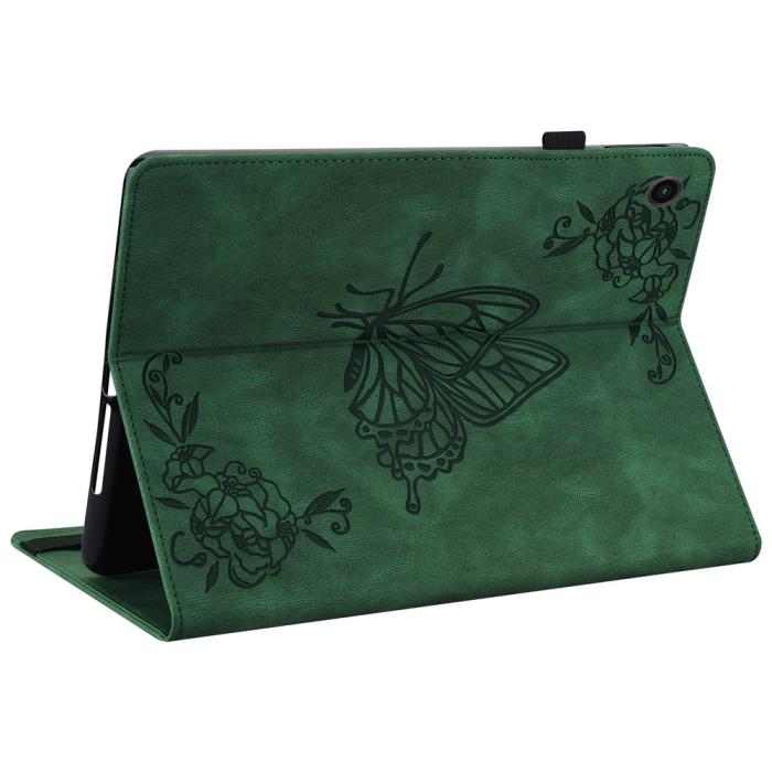 Bild 4, Samsung Galaxy Tab A11 / A9 Fodral Butterfly Flower Grön