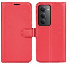 Xiaomi Redmi 15 Fodral Litchi L&auml;der R&ouml;d