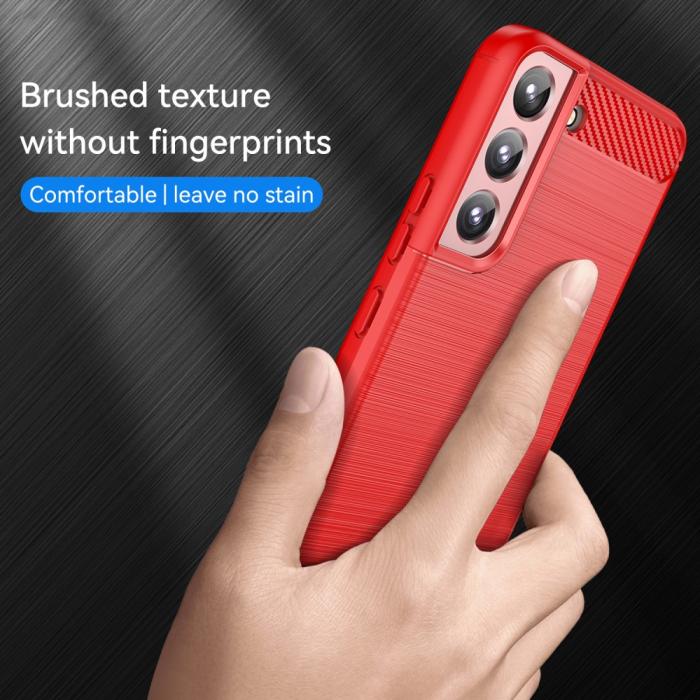 Bild 3, Samsung Galaxy S22 Plus Skal Borstad Stål Textur Röd