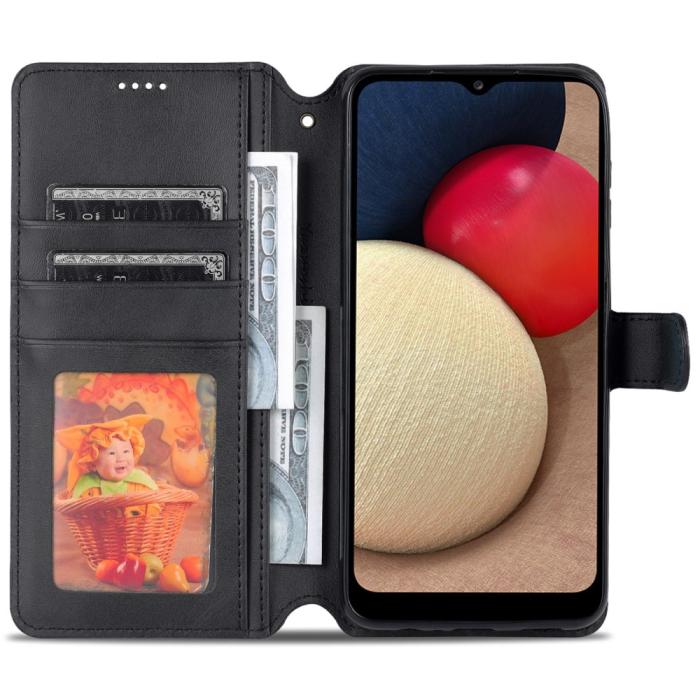 Bild 6, AZNS Samsung Galaxy A04s / A13 5G Fodral Läder Svart
