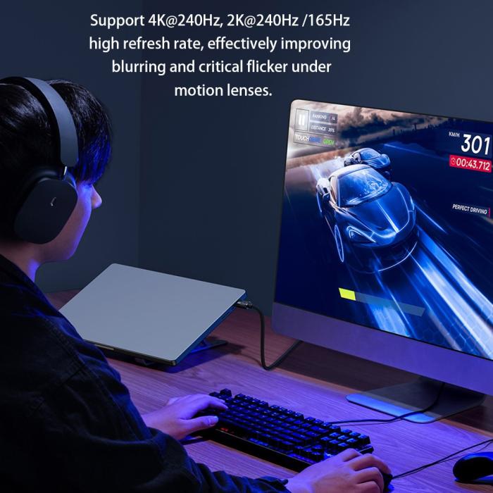 Bild 3, Baseus DP DisplayPort Hane Kabel 1.5m, 8K Stöd Svart