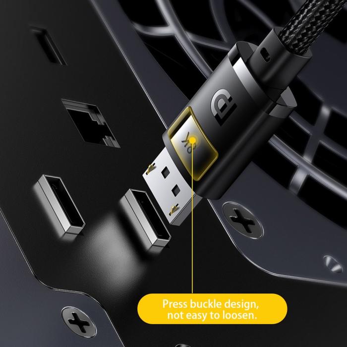 Bild 4, Baseus DP DisplayPort Hane Kabel 1.5m, 8K Stöd Svart