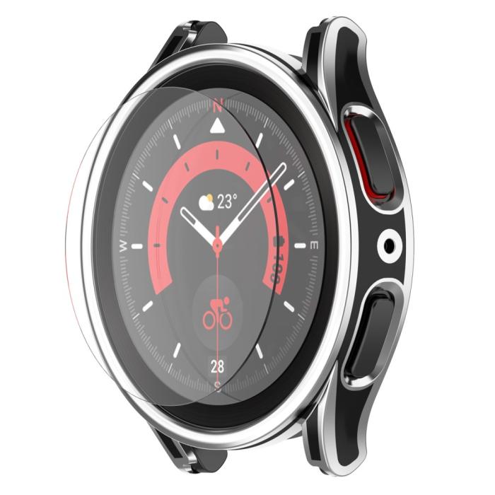 Bild 2, Galaxy Watch 4/5 40mm Skal Med Härdat Glas Svart/Silver