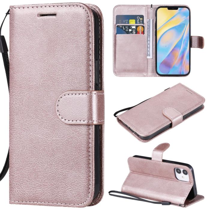 Bild 1, iPhone 12 Mini - Plånboksfodral - Roséguld