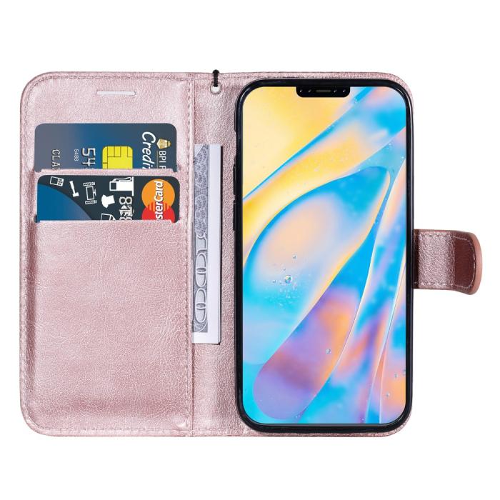 Bild 4, iPhone 12 Mini - Plånboksfodral - Roséguld