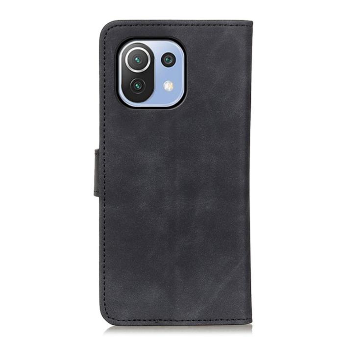 Bild 3, Xiaomi Mi 11 Lite - KHAZNEH Retro Läder Fodral - Svart