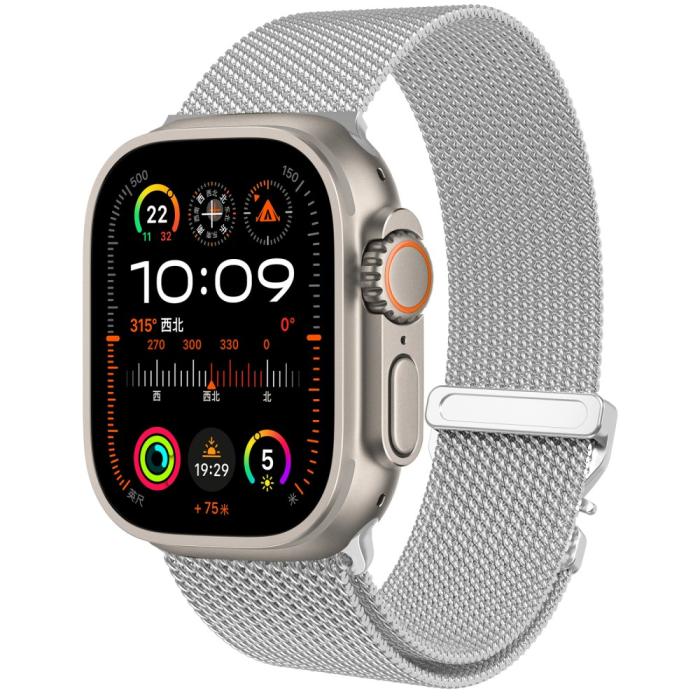 Bild 3, Apple Watch 42/44/45/46/49 mm Armband Milanese Silver