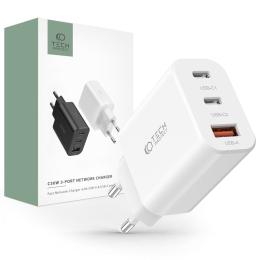 Tech-Protect 30W PD/QC Väggladdare 2x USB-C 1x USB-A Vit