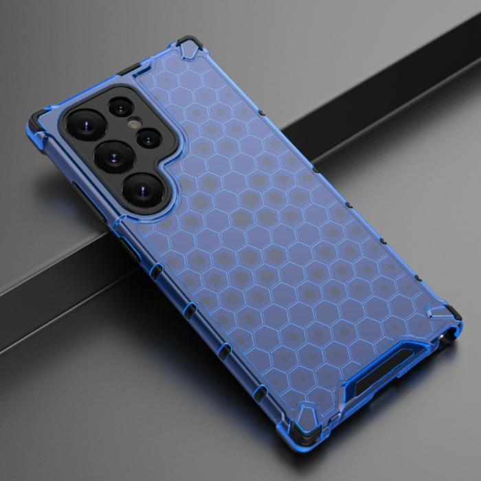 Bild 4, Galaxy S24 Ultra Skal Honeycomb Shockproof Hybrid Blå