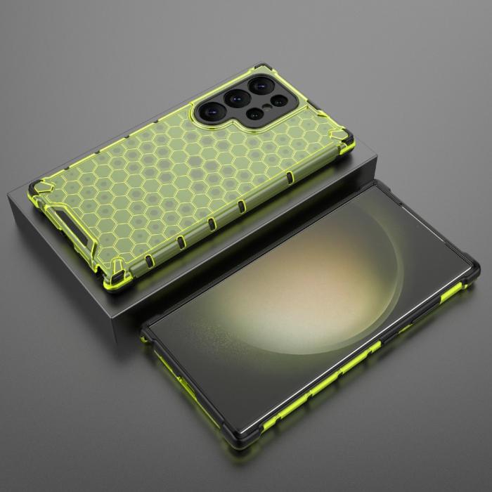 Bild 3, Galaxy S24 Ultra Skal Honeycomb Shockproof Hybrid Grön