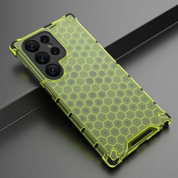 Bild 4, Galaxy S24 Ultra Skal Honeycomb Shockproof Hybrid Grön