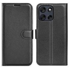 Motorola Moto G56 5G Fodral Litchi L&auml;der Svart