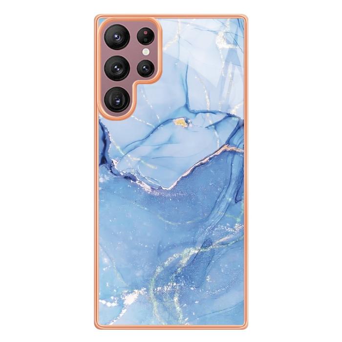 Bild 2, Samsung Galaxy S23 Ultra Skal Marmor TPU Blå