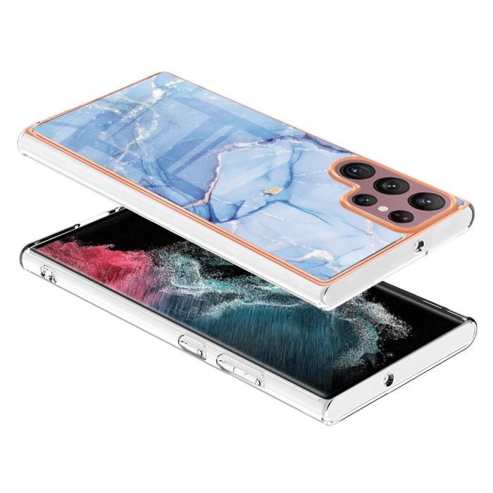 Bild 3, Samsung Galaxy S23 Ultra Skal Marmor TPU Blå