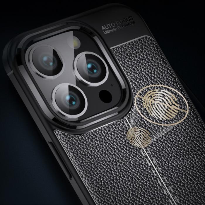 Bild 3, iPhone 16 Pro Max Skal Litchi Textur Svart