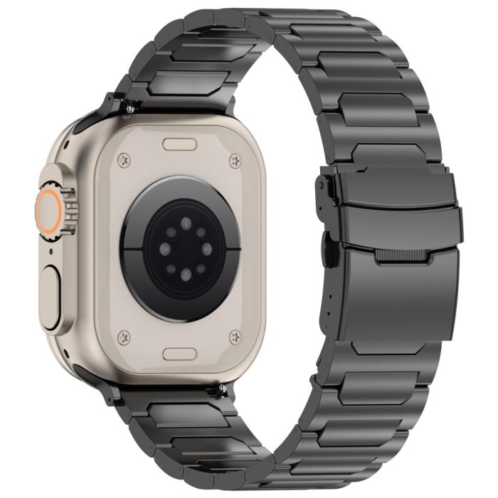 Bild 1, Apple Watch 42/44/45/49 mm Armband Metall Svart