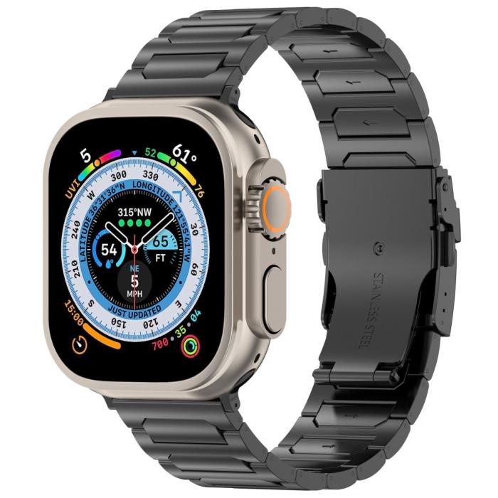 Bild 2, Apple Watch 42/44/45/49 mm Armband Metall Svart