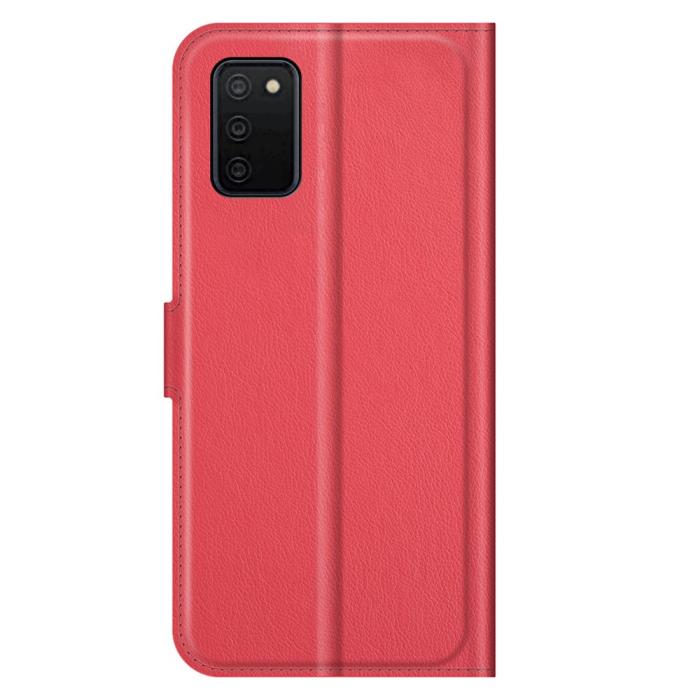 Bild 3, Samsung Galaxy A03s Fodral Litchi Läder Röd