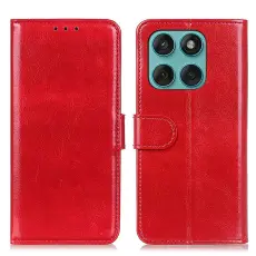Motorola Edge 60 / 60 Fusion Fodral Crazy Horse L&auml;der R&ouml;d