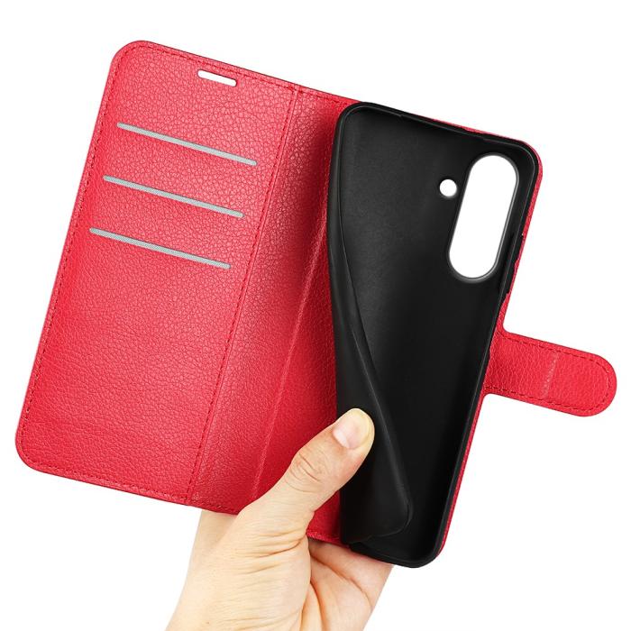 Bild 4, Samsung Galaxy A37 5G Fodral Litchi Läder Röd