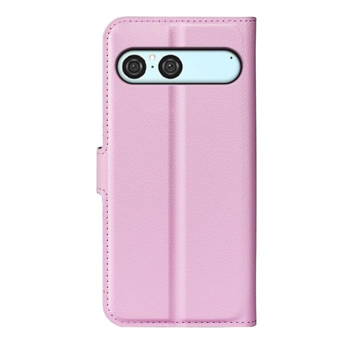 Bild 3, Sony Xperia 10 VII Fodral Litchi Läder Ljus Rosa