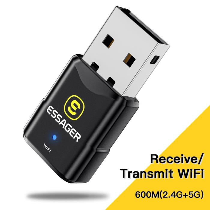 Bild 2, ESSAGER USB WiFi Nätverksadapter Svart