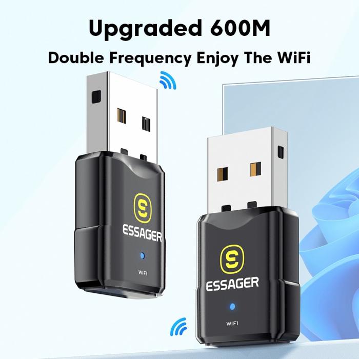 Bild 3, ESSAGER USB WiFi Nätverksadapter Svart