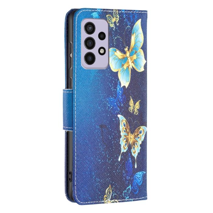 Bild 3, Samsung Galaxy A33 5G Fodral Med Tryck Blå/Guld Fjärilar