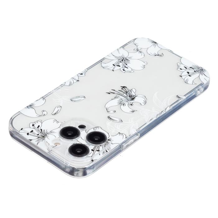 Bild 4, iPhone 16 Pro Skal TPU Vita Blommor