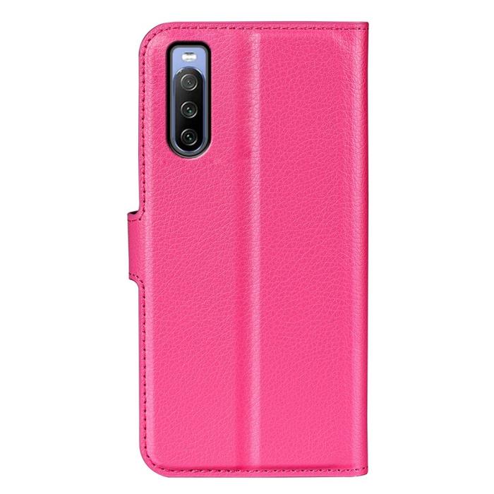 Bild 6, Sony Xperia 10 IV Fodral Litchi Läder Rosa