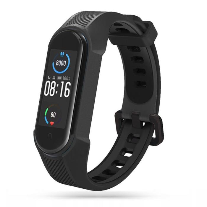 Bild 1, Tech-Protect Xiaomi Mi Smart Band 5 / 6 / 7 Armband Armor Svart