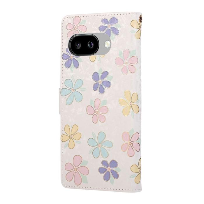 Bild 6, Google Pixel 10a Fodral RFID Läder Färgglada Blommor