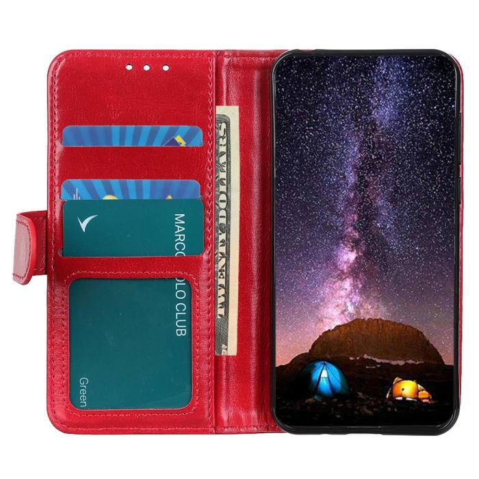 Bild 5, Motorola Moto G31 / G41 Fodral Retro Läder Röd
