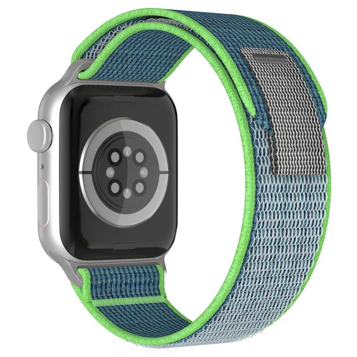 Bild 1, Apple Watch 38/40/41 mm Armband Nylon Trail Loop Blå/Grön