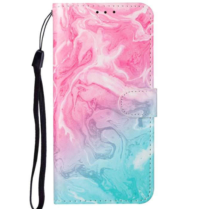 Bild 2, Samsung Galaxy A04s / A13 5G Fodral Marmor Rosa/blå