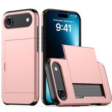 iPhone Air Skal Hybrid Med Kortfack Ros&eacute;guld