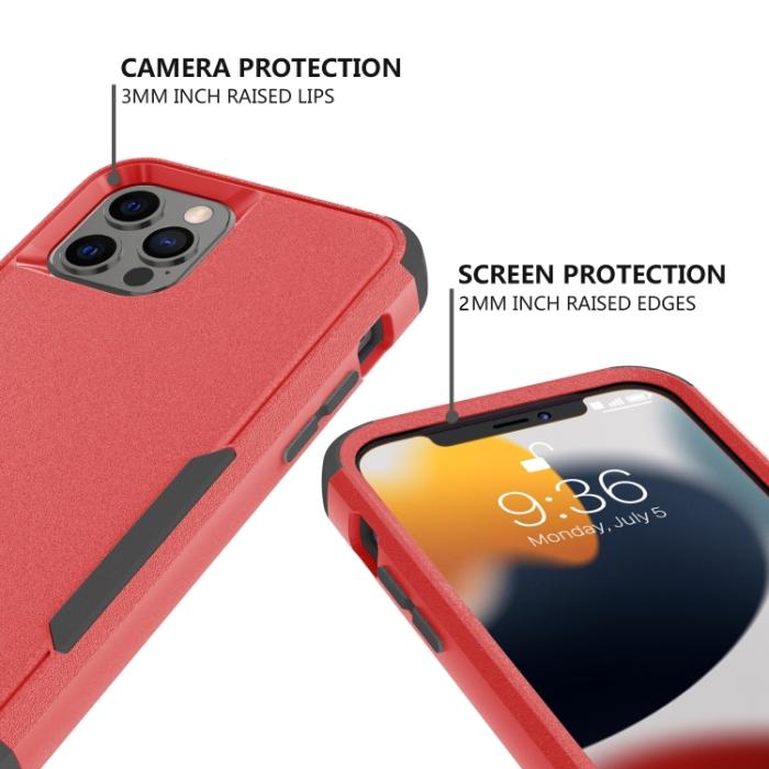 Bild 4, iPhone 14 Pro Max Skal Shockproof Hybrid Röd/Svart
