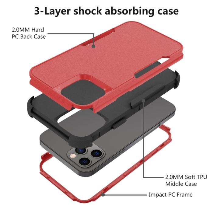 Bild 5, iPhone 14 Pro Max Skal Shockproof Hybrid Röd/Svart