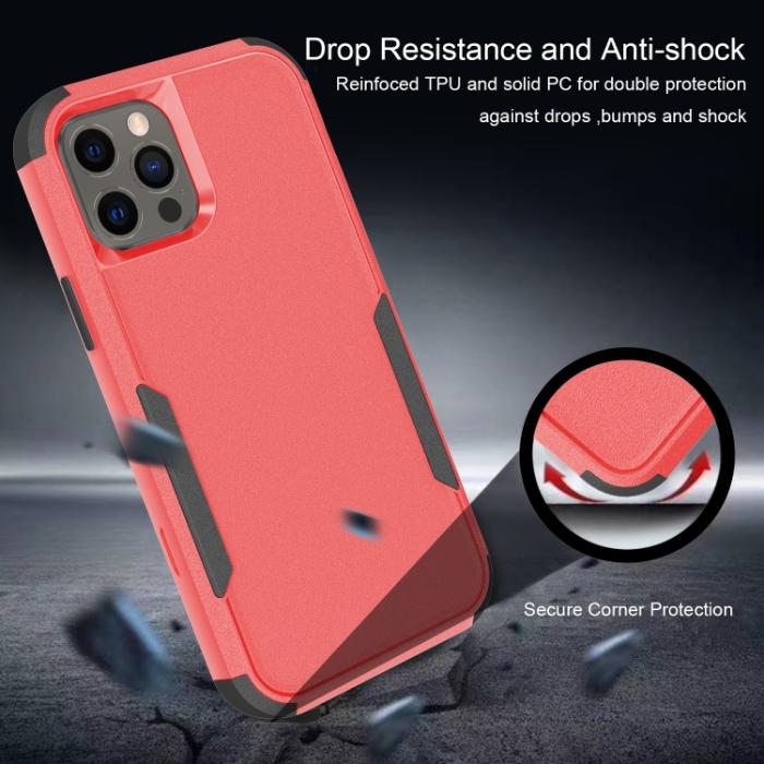 Bild 6, iPhone 14 Pro Max Skal Shockproof Hybrid Röd/Svart