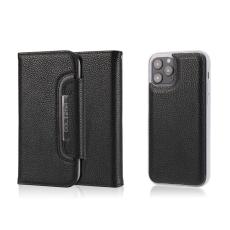 iPhone 12 Mini - 2in1 Litchi Fodral/Magnet Skal - Svart