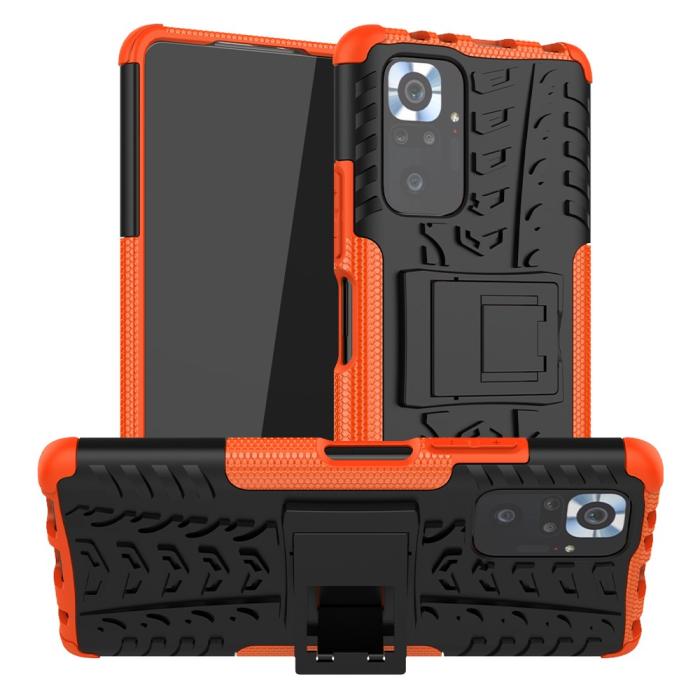 Bild 1, Xiaomi Redmi Note 10 Pro - Ultimata Stöttåliga Skalet med Stöd - Orange