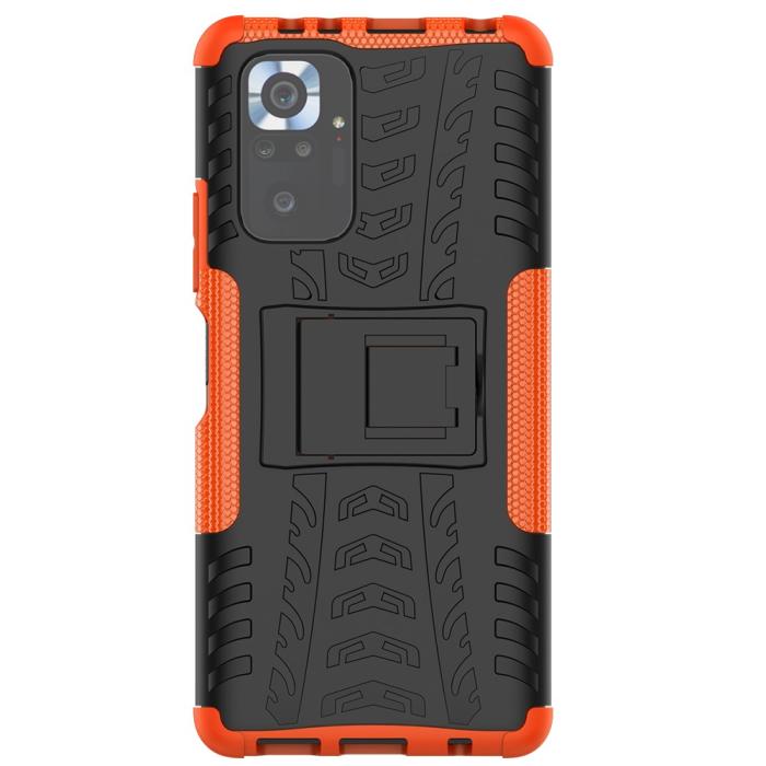 Bild 2, Xiaomi Redmi Note 10 Pro - Ultimata Stöttåliga Skalet med Stöd - Orange