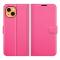 iPhone 13 Mini - Litchi Skin Läder Fodral - Rosa