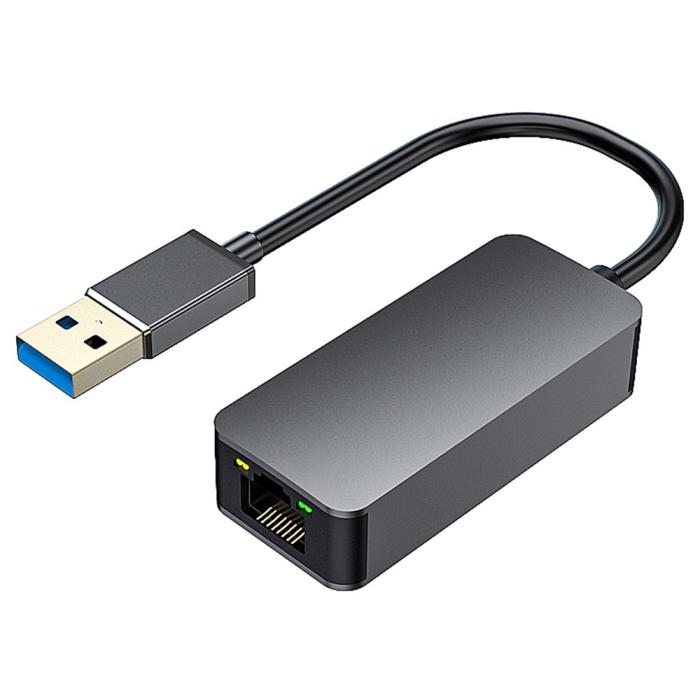 Bild 1, USB-A - RJ45 Nätverksadapter Grå